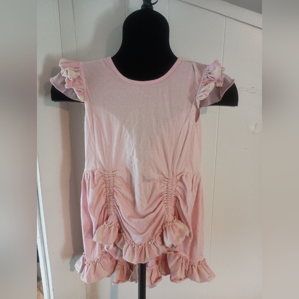 Pink Ruffled Kids Dress - Picture 2 of 11